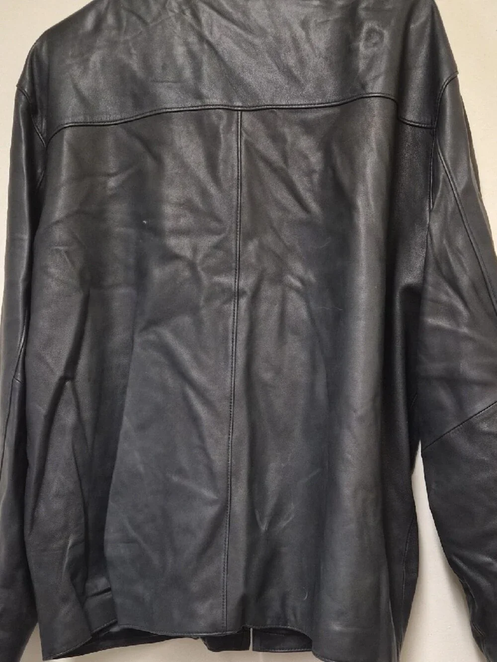 Golden Bear Men's Black Leather Bomber Jacket Size L